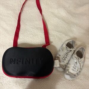 NFINITY Black Bag with Red Strap and White Cheer shoes